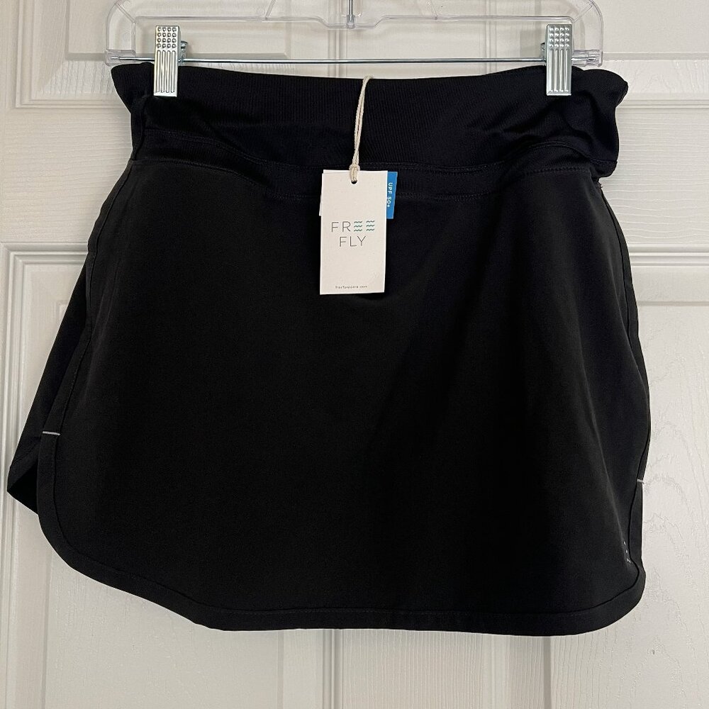 Free Fly Women's Bamboo-Lined Active Breeze Skort, 13" Black, Small, NWT